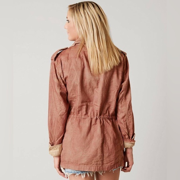 Free People Women’s Double Cloth Military Jacket Size Medium - Rose - Picture 2 of 11